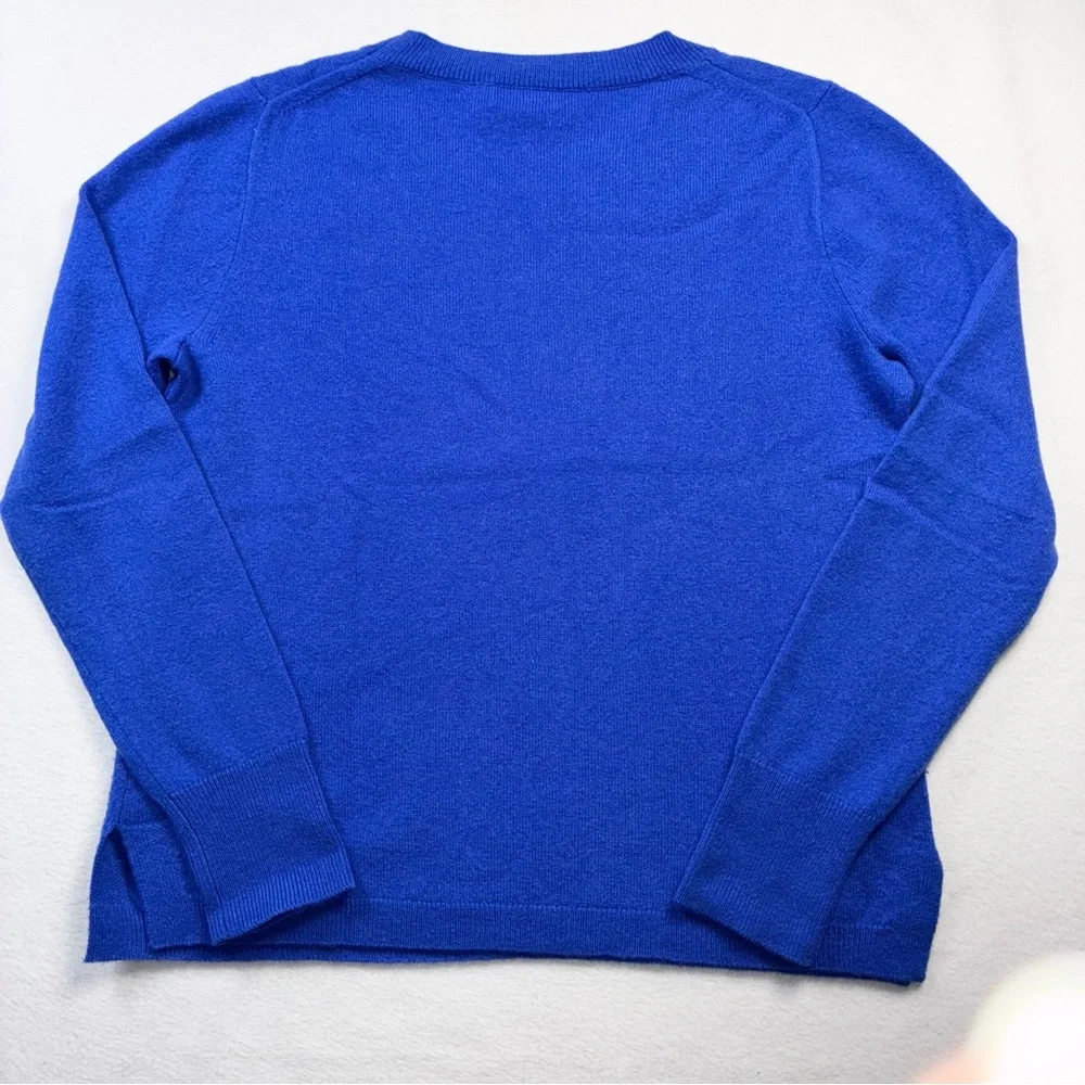 J. Crew Cashmere Classic Fit Crewneck Sweater Womens Medium Cobalt Blue - Picture 5 of 6